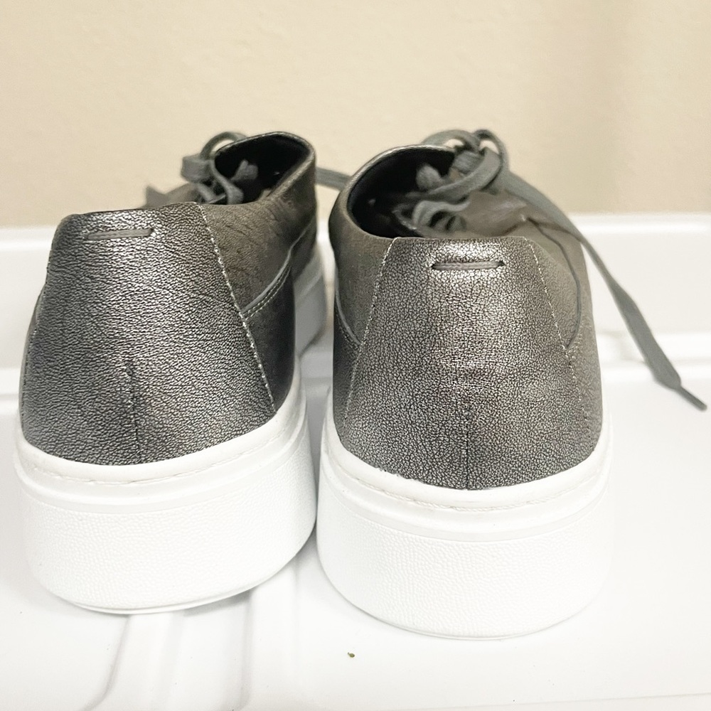 Eileen Fisher Silver Prop Metallic Leather Sneaker - Picture 2 of 6